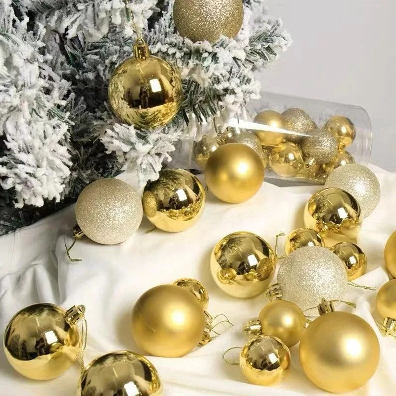 Weihnachtskugel-Set | Metallisch, glitzernd & matt | Vielseitige Dekoration