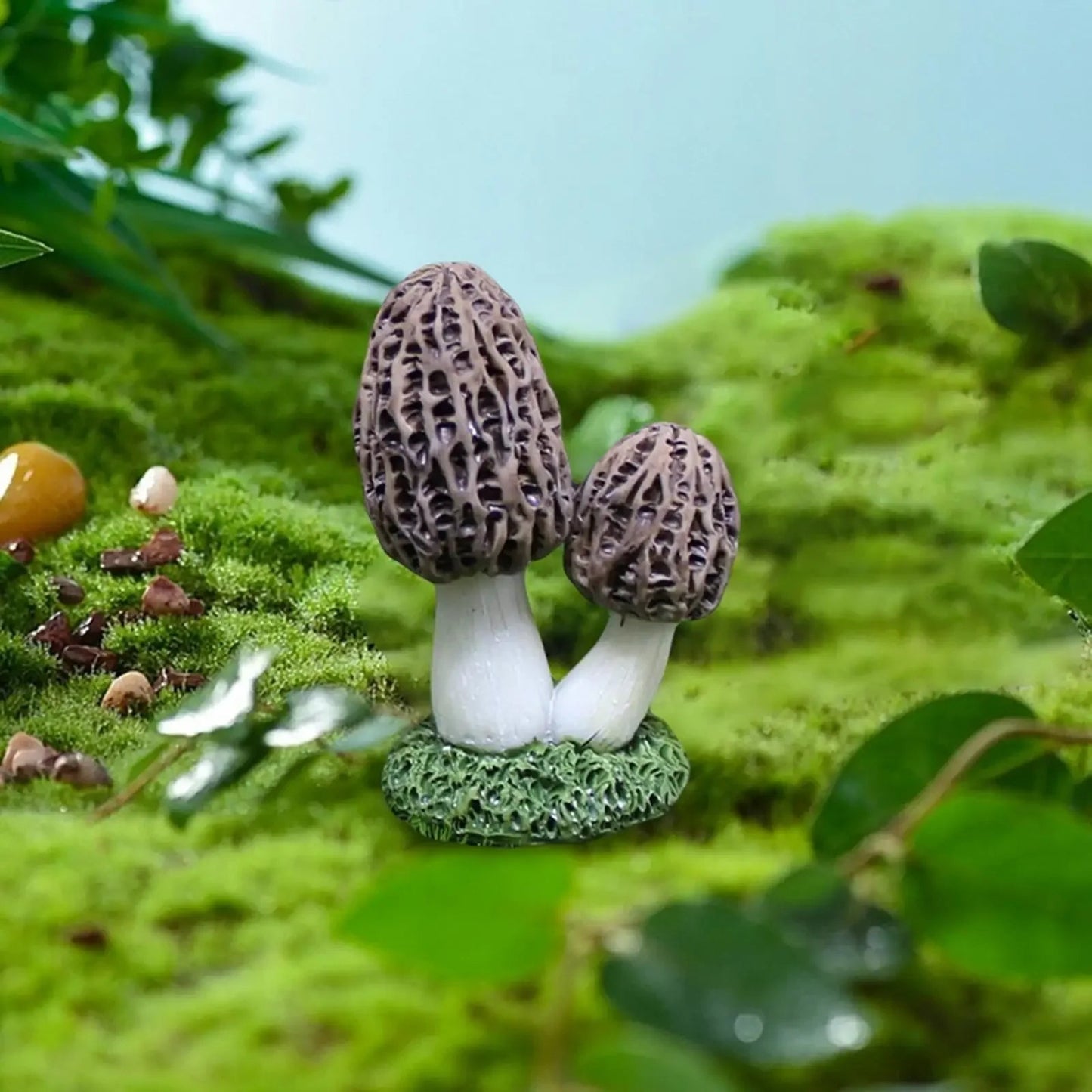 Garden Magic Forest Glow Miniatur Dekorative Pilzfigur | Detaillierte Handwerkskunst | Harz | 5 cm