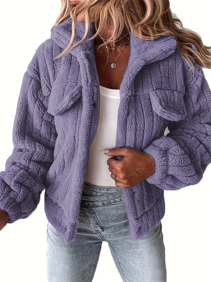 Libila – Kunstfell Jacke Mit Taschen