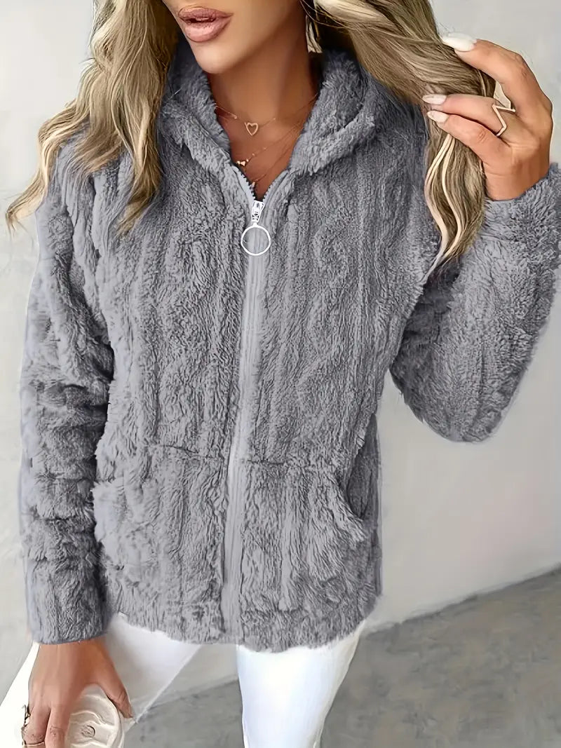 Ganka - Langarm Kapuzenpullover Mit Reißverschluss