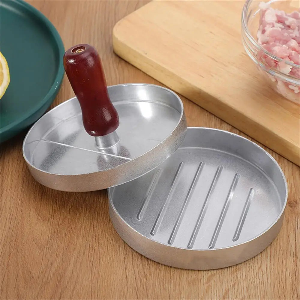 BurgerMeister Pro Hamburger-Patty-Macher | Aluminium Rundburgerpresse | Innovative Frühstückshilfe | 12×12×8 cm