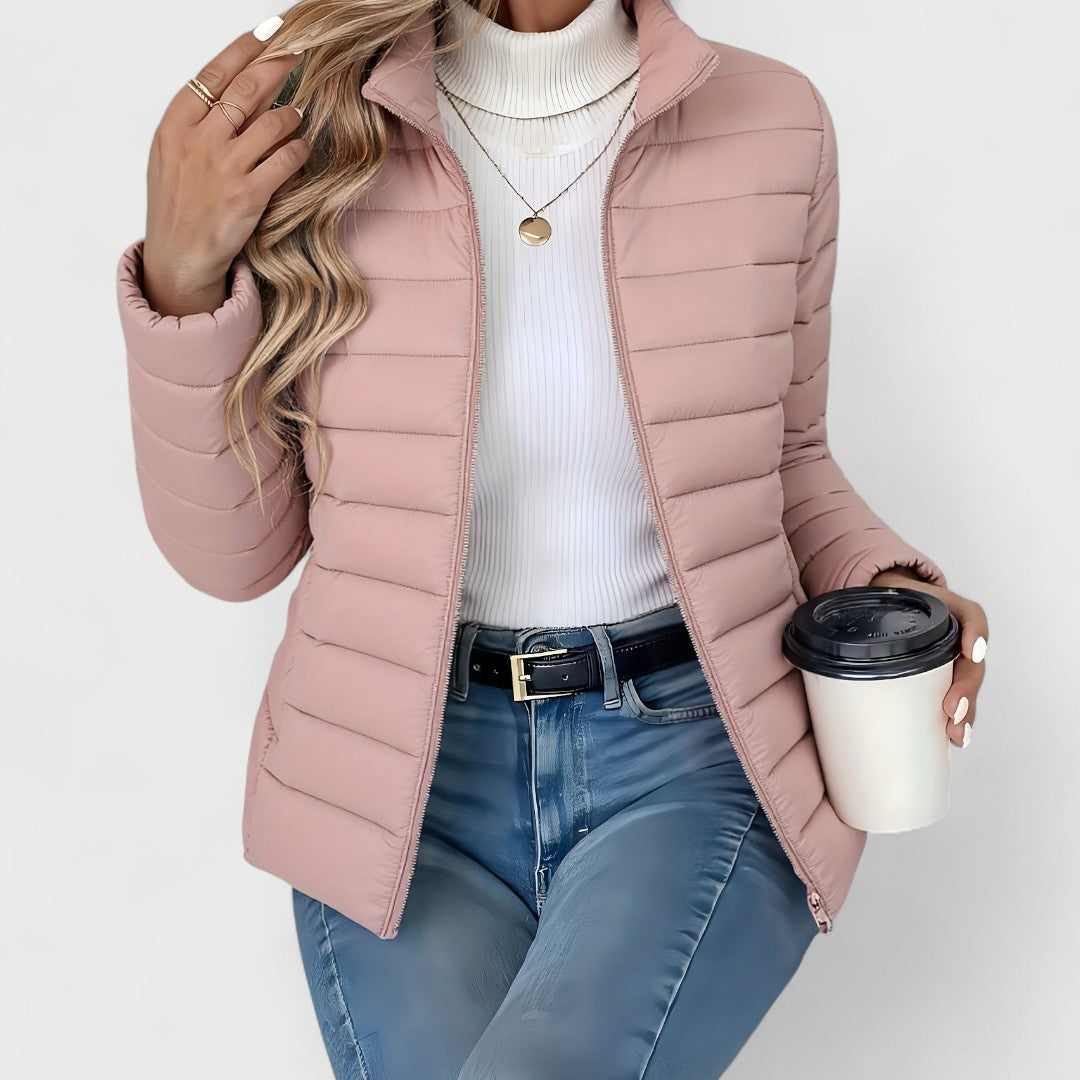 Simone – Elegante Lange Jacke Mit Kragen
