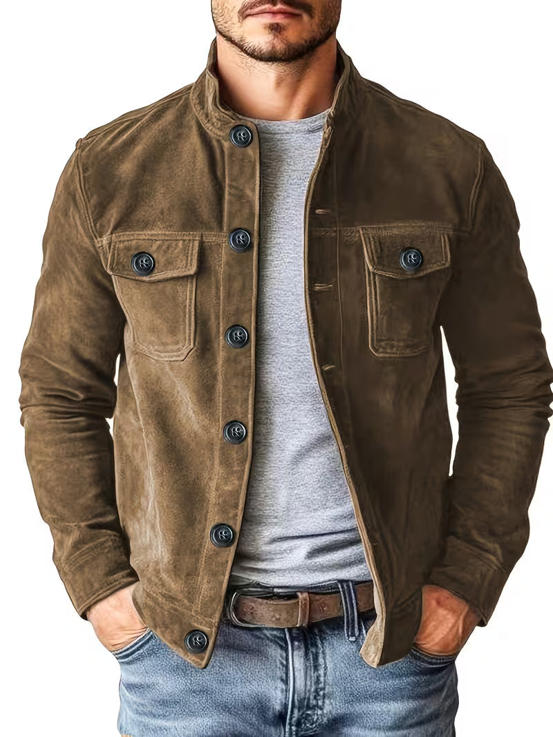 Jelil – Jacke in Wildlederoptik mit zwei Vordertaschen