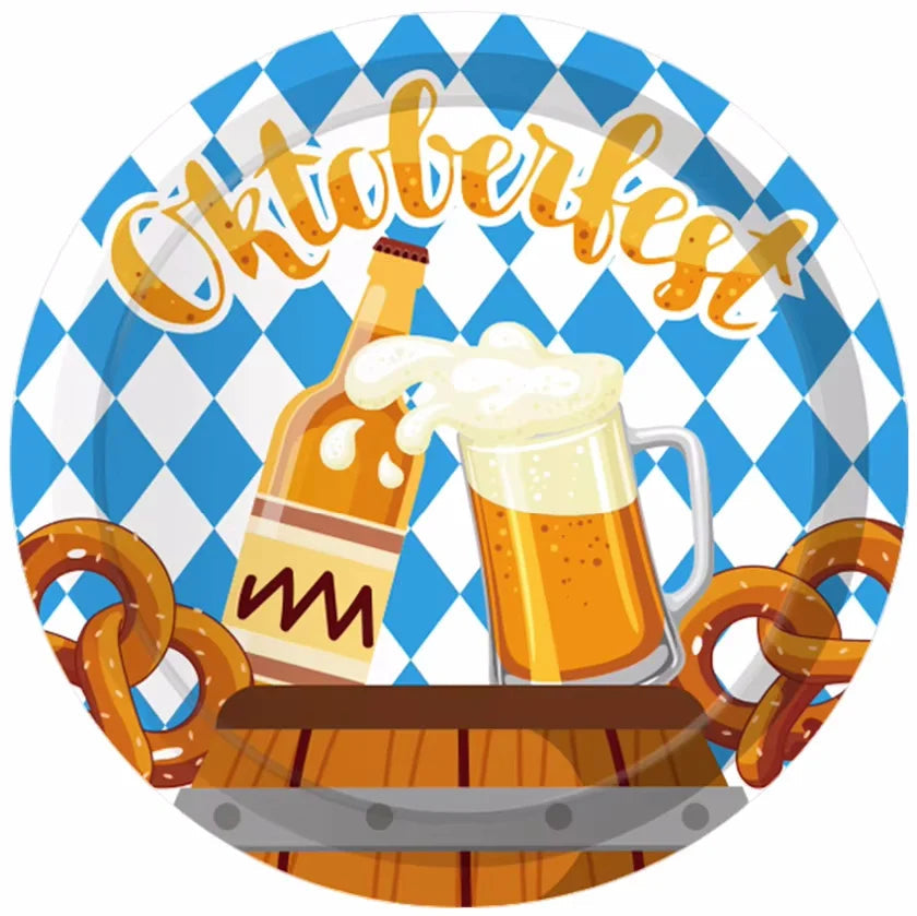 Party-Geschirr-Set | Oktoberfest Bayerisches Design | 76-teiliges Einweg-Set | Einfache Reinigung