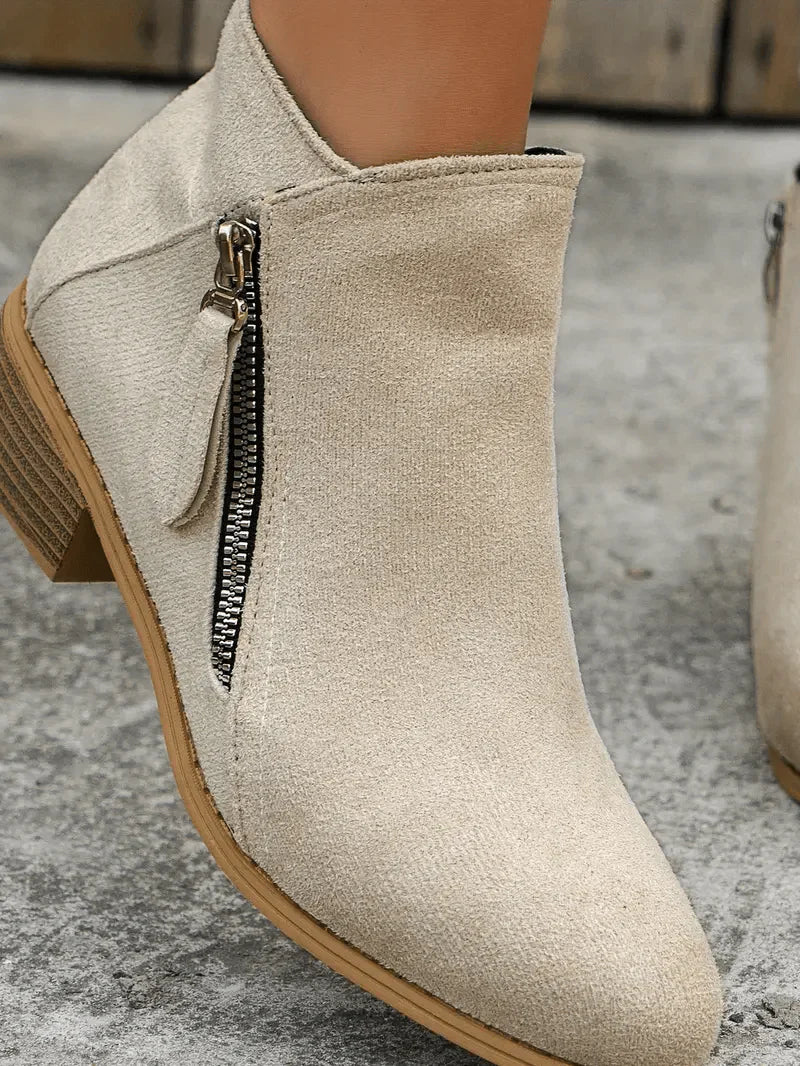 Damenstiefeletten im Vintage-Stil aus Stoff