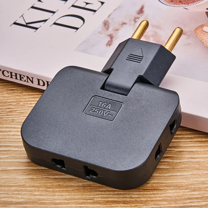 3-Stecker-Adapter mit 180°-Flexibilität | Kompakte Drehbare Wandsteckdose