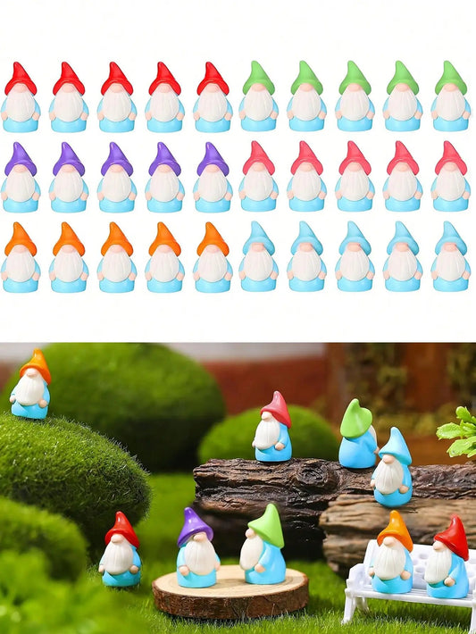 WichtelWunder Gartenwelt Mini-Gnom-Set 10 Stück | Harzfiguren | Lebendige Feengartendekorationen
