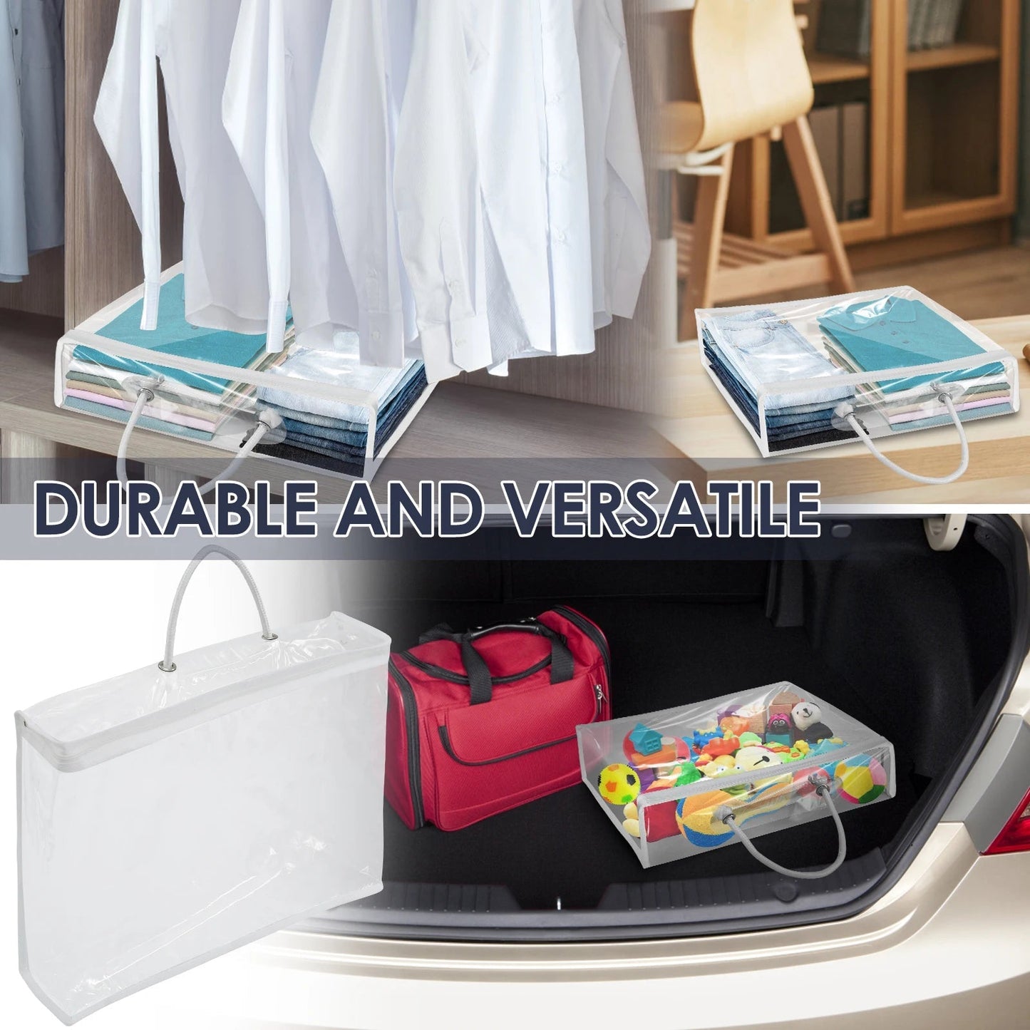 Ordinova 6-teiliges Aufbewahrungsbeutel-Set | Transparent, staubdicht & wasserdicht aus PVC | Organizer mit Reißverschluss | 40 x 30 x 10 cm