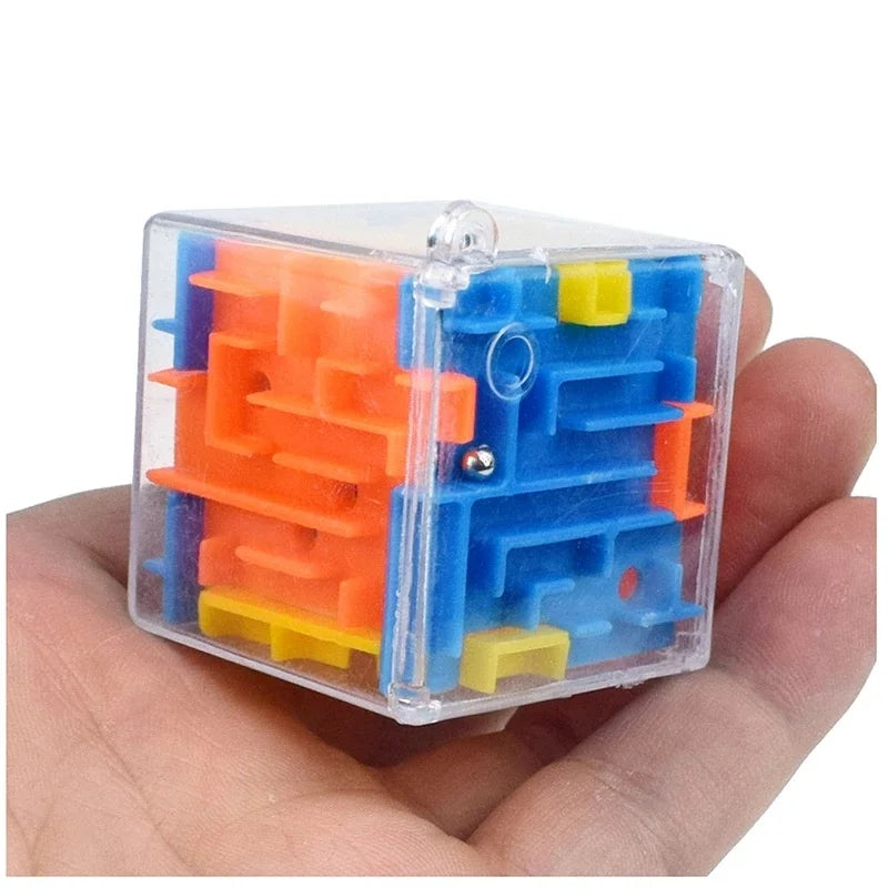 3D Labyrinth-Puzzlespielzeug für Kinder | Sechsseitiger Labyrinthwürfel | 4 cm Mini | Kognitive Entwicklung