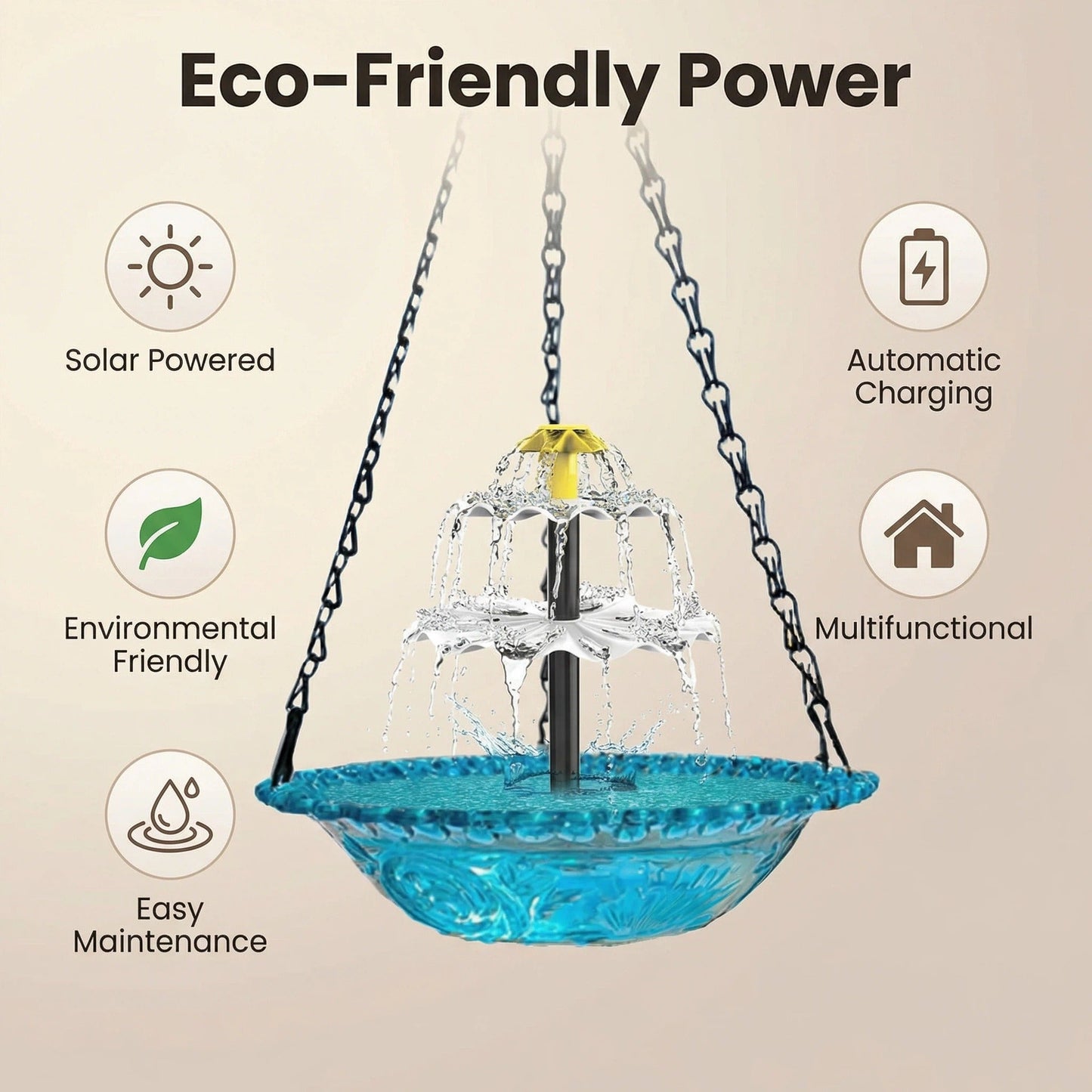 SunCascade | Umweltfreundlicher Solar-Wasserfall für sofortige Gartengemütlichkeit