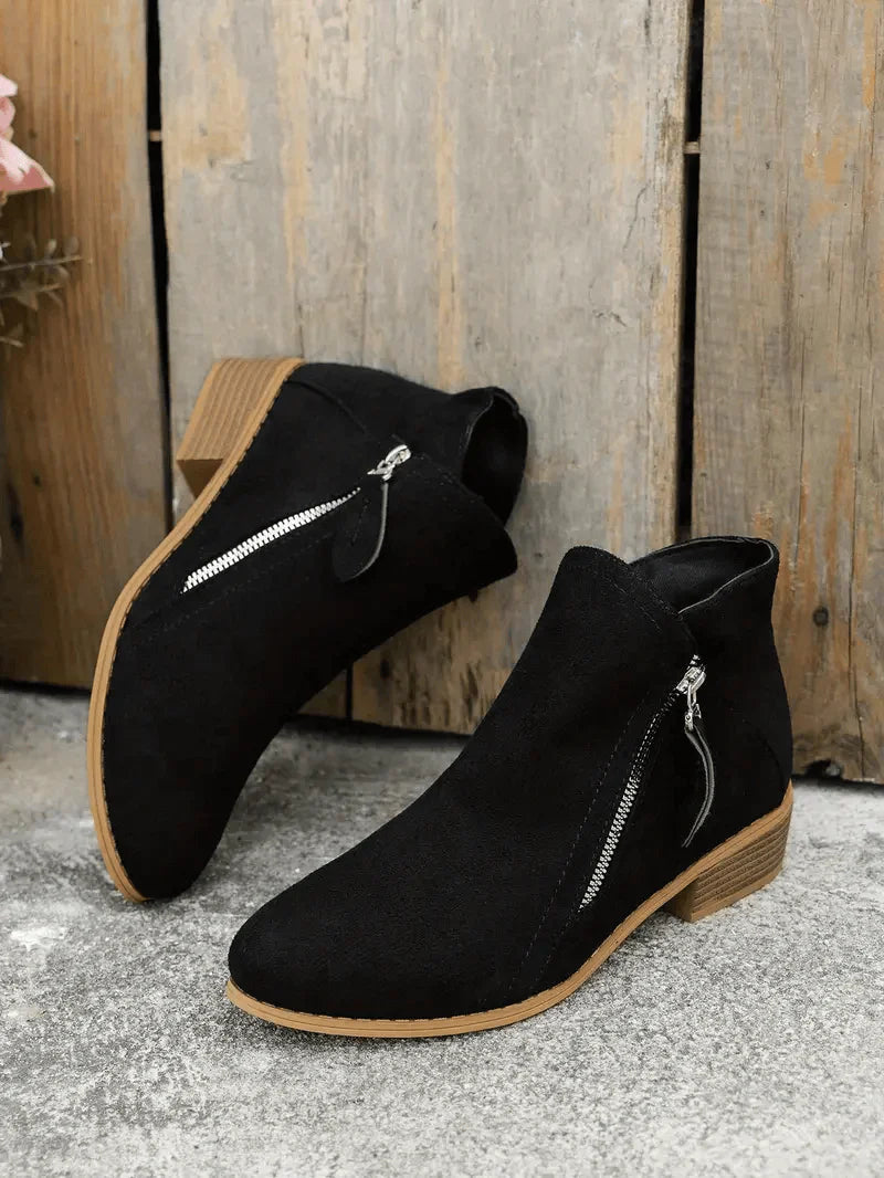 Damenstiefeletten im Vintage-Stil aus Stoff