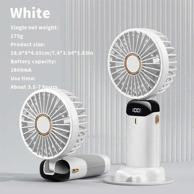 Venturox Mini Ventilator | 5-Gang-Einstellungen | 3000 mAh Akku | Faltbares Design & LED-Anzeige