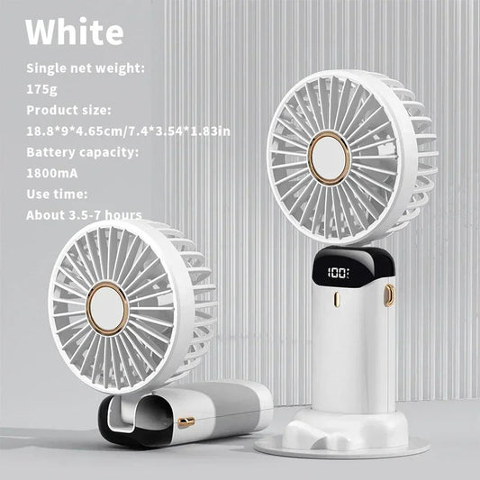 Venturox Mini Ventilator | 5-Gang-Einstellungen | 3000 mAh Akku | Faltbares Design & LED-Anzeige