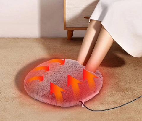 Flauschige Wärmefüße | Kuschelig beheiztes Fußkissen