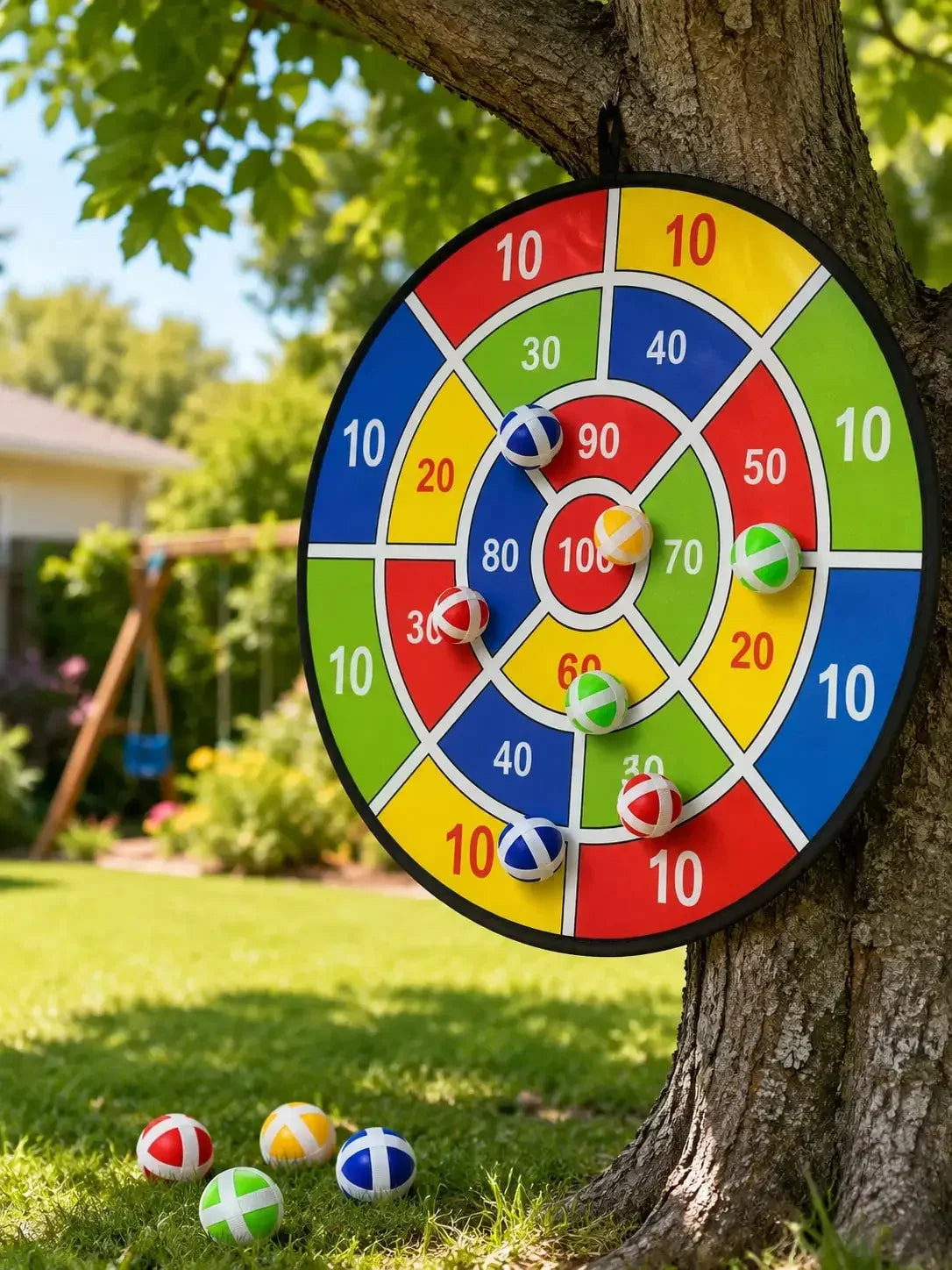 Kinder Klebendes Ball-Dartspiel Set | Klettbälle & Zielscheibe | Indoor- & Outdoor-Partyspiel
