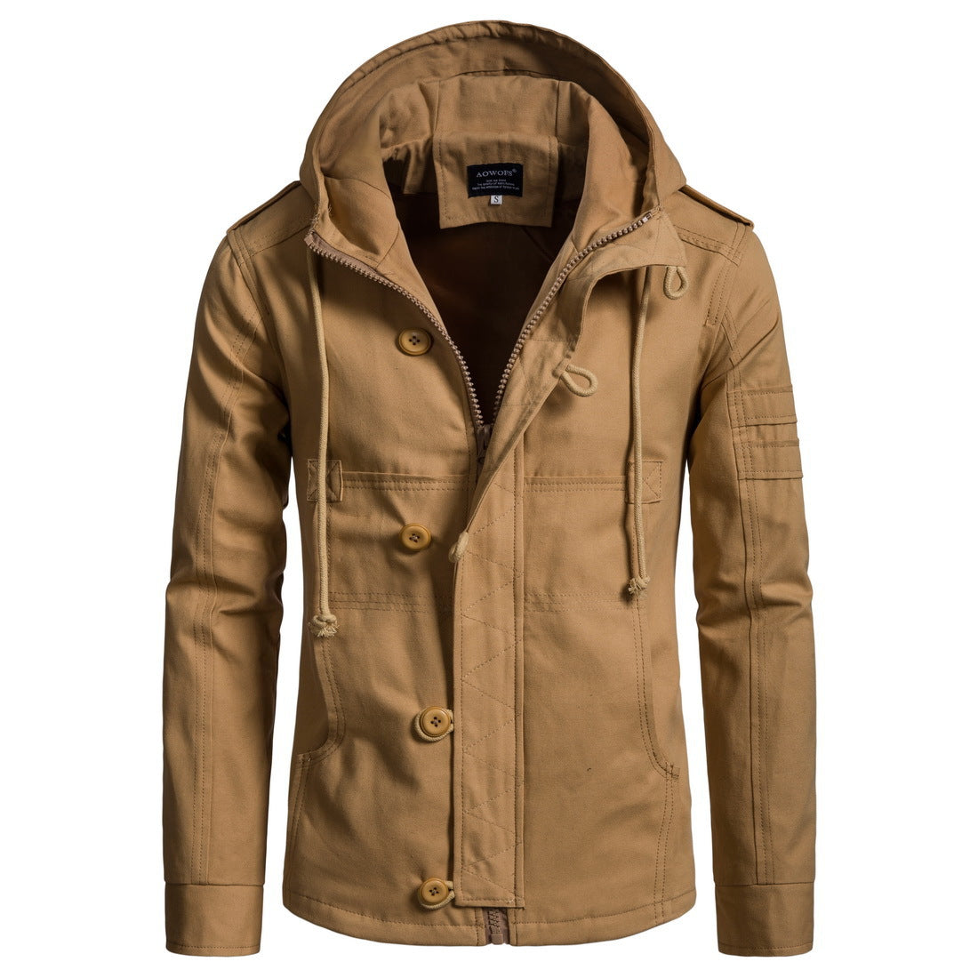 Herren Kapuzenjacke mit Kordelzug und Taschen