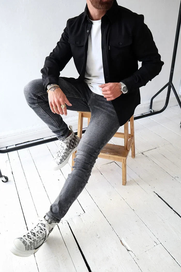 Hemdjacke mit Knopfleiste – Lässig & Chic