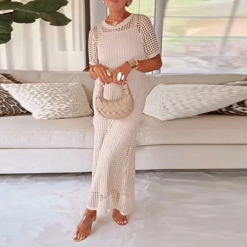 Zaya - Geraffter Ausschnitt - Zweiteiliges Set | Sonnenverwöhnte Eleganz, Müheloser Fluss