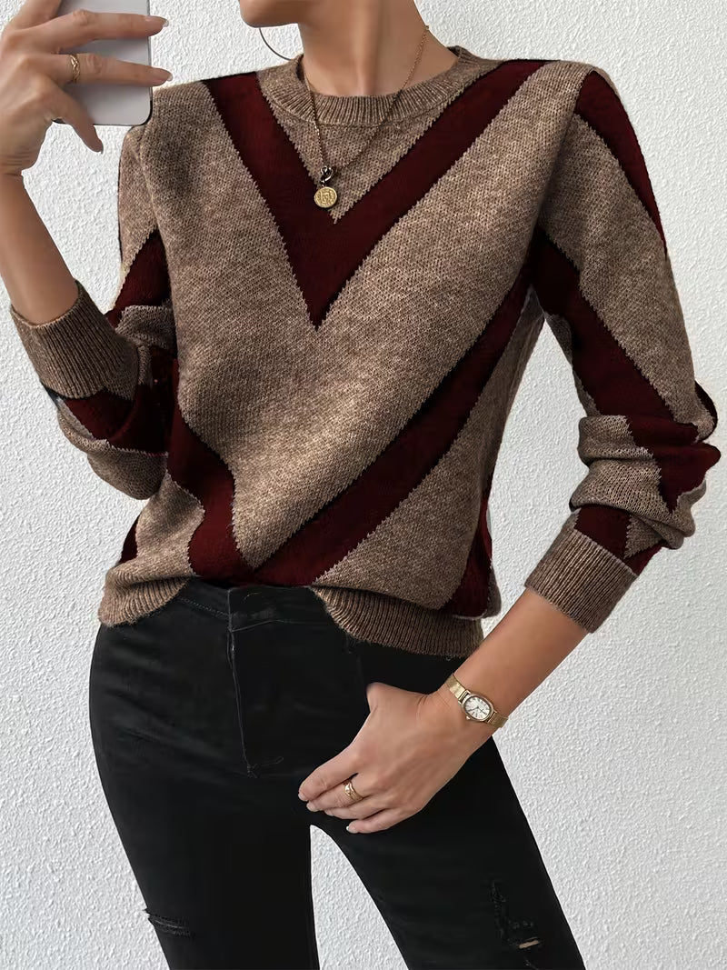 Minaza – Pullover Mit Rundhalsausschnitt Und Geometrischem Muster
