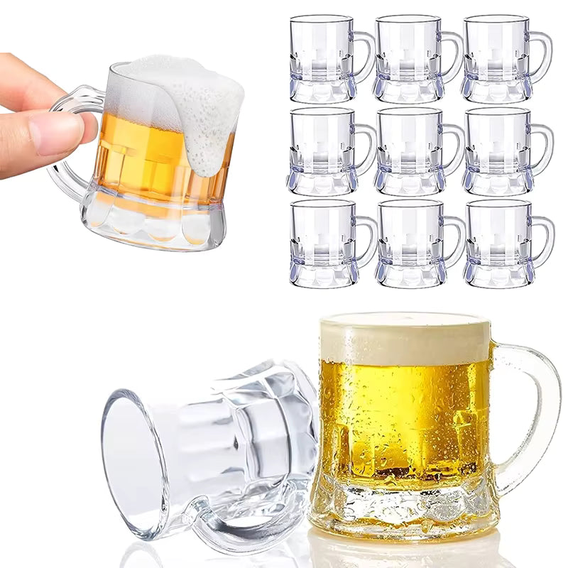 Mini Bierkrug-Set | Stapelbares Griffdesign | 30 ml Fassungsvermögen | Partybereit