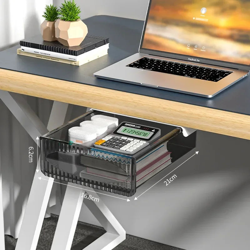 Deskora Kunststoff-Unter-Schreibtisch-Schublade | Ausziehbarer und verdeckter Organizer