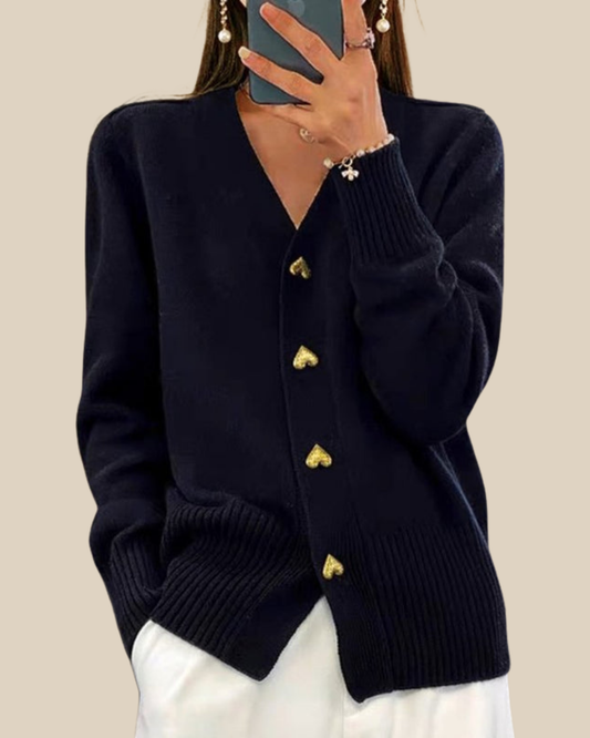 Felice | Strickjacke mit Herzknöpfen