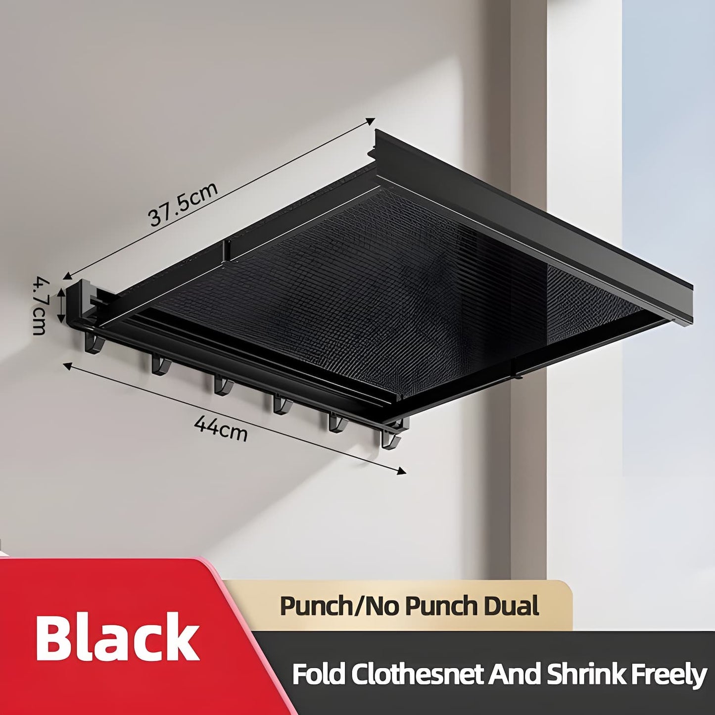 Husamana - Klappbares Wandregal für Wäsche – platzsparend mit doppeltem Trockenraum