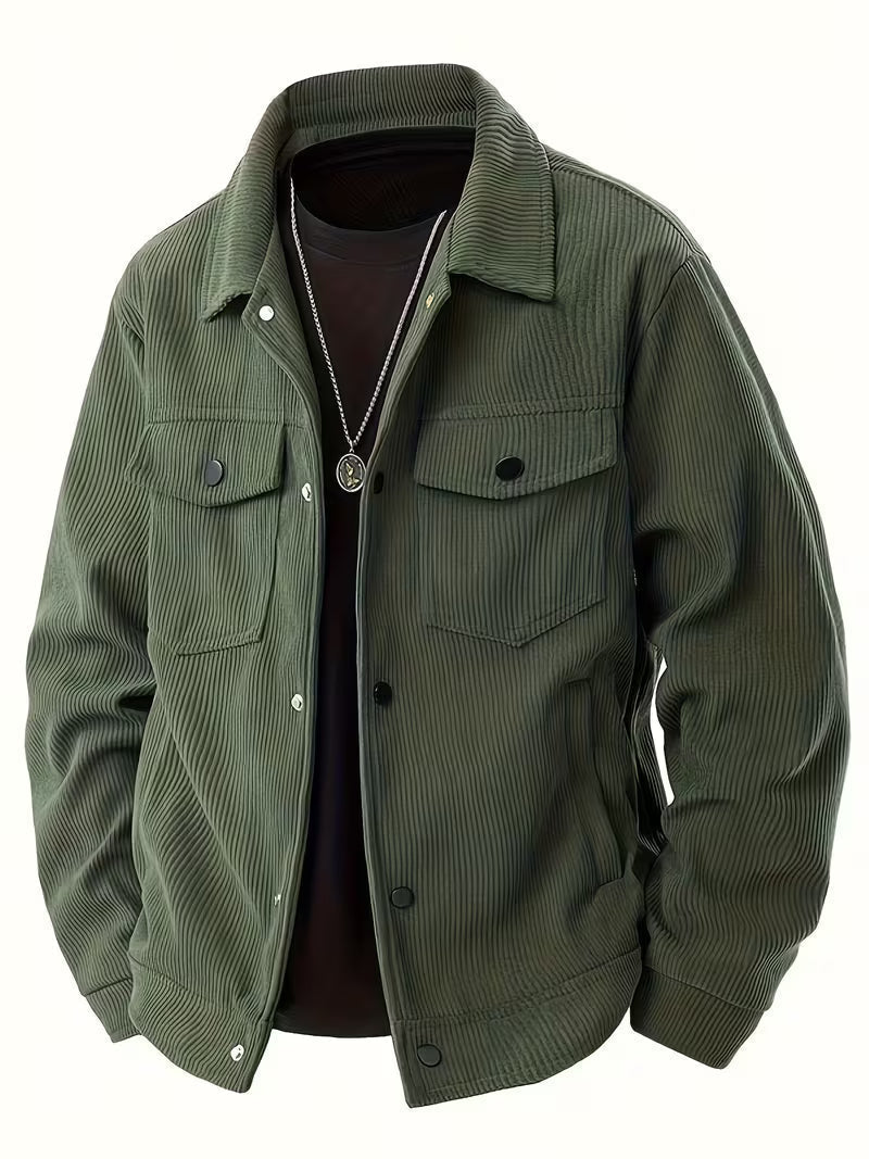 Matthaus – Cordjacke mit Kragen und Pattentaschen