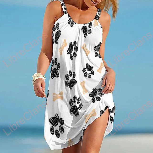 Meike - Damen Kleid mit Pfotenabdrücke [50% Rabatt]