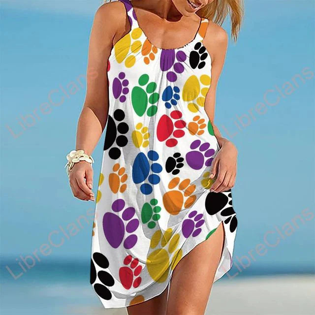 Meike - Damen Kleid mit Pfotenabdrücke [50% Rabatt]