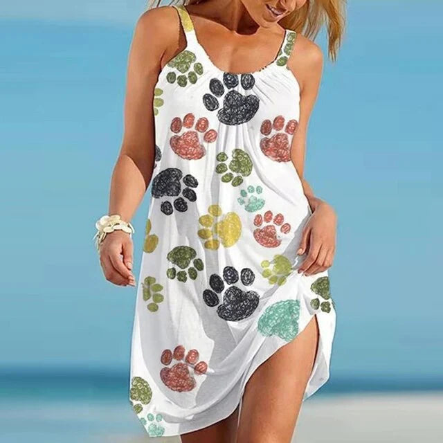 Meike - Damen Kleid mit Pfotenabdrücke [50% Rabatt]