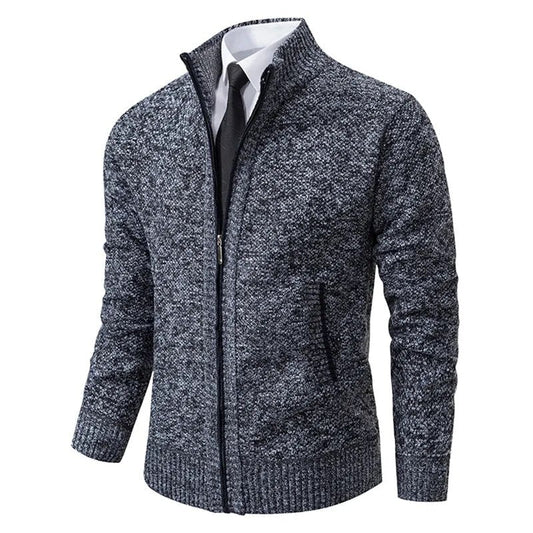 Leon | Strickpullover mit Reißverschluss und Taillierung