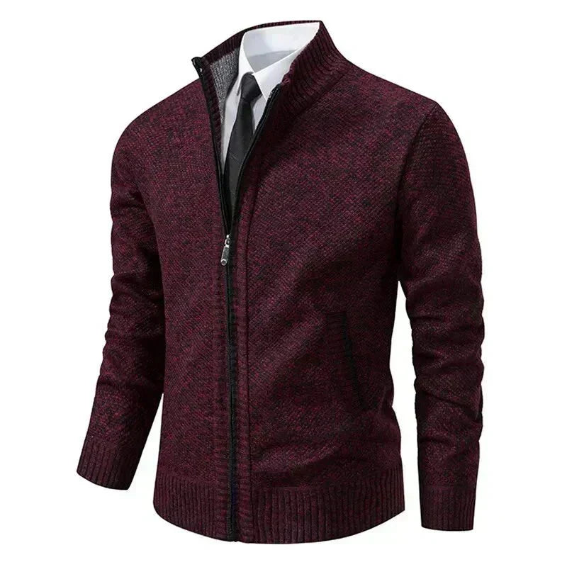 Leon | Strickpullover mit Reißverschluss und Taillierung