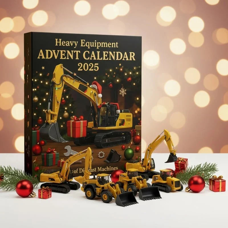 Adventskalender Baumaschinen 2D-Design Kinder mit 24 Entdeckungsfächern