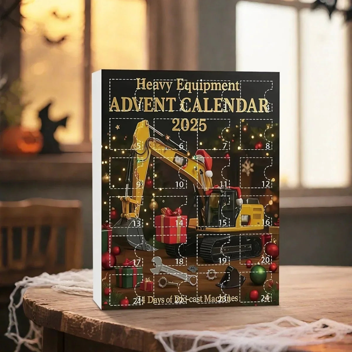 Adventskalender Baumaschinen 2D-Design Kinder mit 24 Entdeckungsfächern