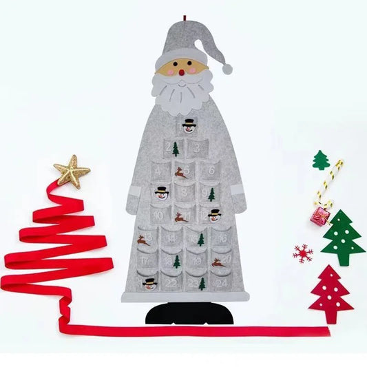 Adventskalender | Weihnachtsmann aus Filz | 24 Fächer