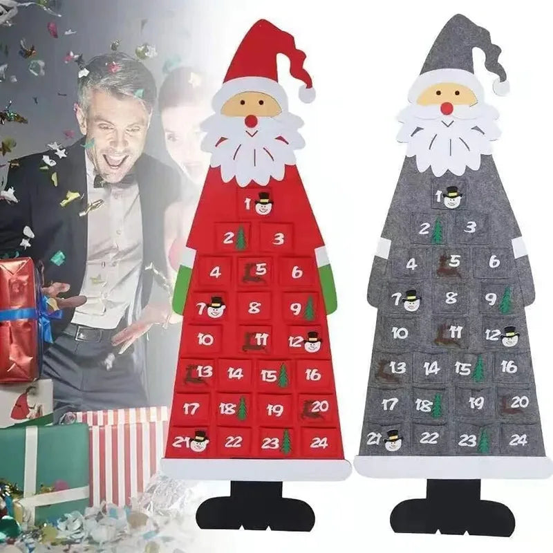 Adventskalender | Weihnachtsmann aus Filz | 24 Fächer