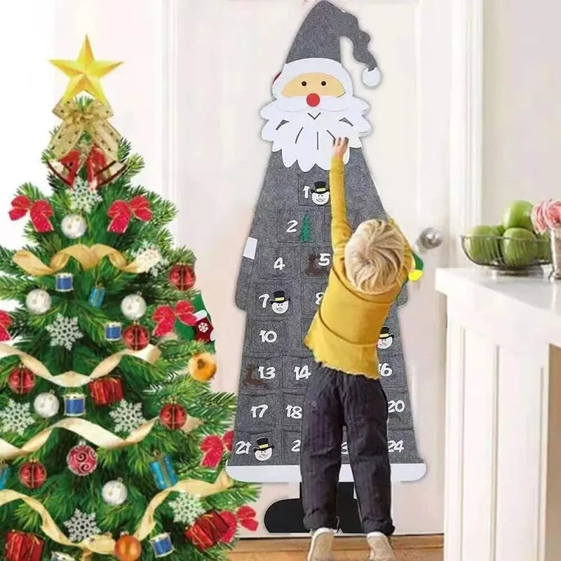 Adventskalender | Weihnachtsmann aus Filz | 24 Fächer