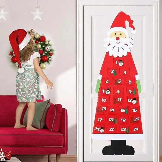 Adventskalender | Weihnachtsmann aus Filz | 24 Fächer