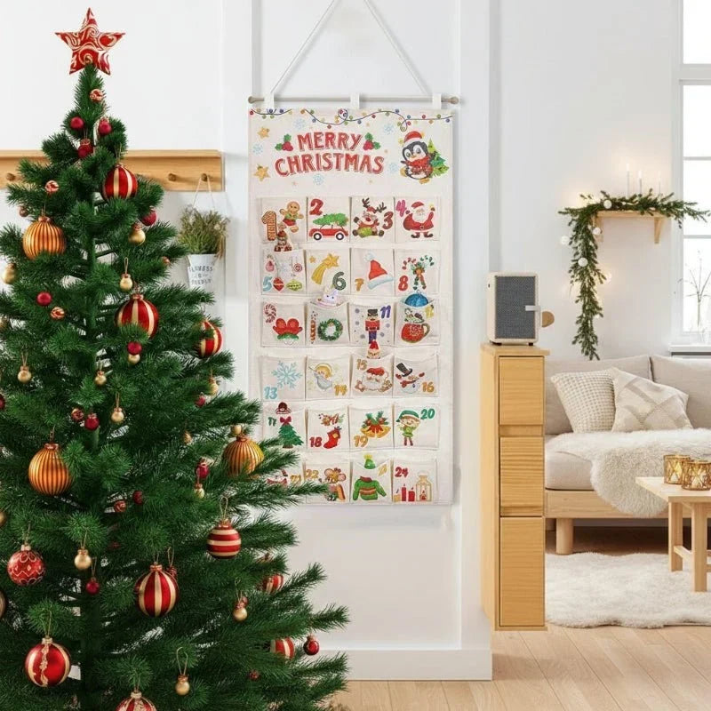 Adventskalender | Wiederverwendbarer Stoff | 24 Taschen