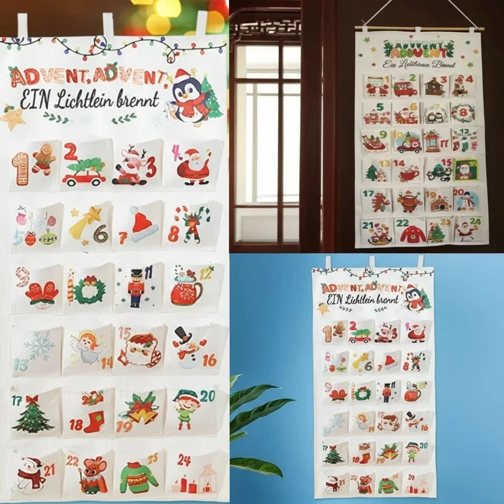 Adventskalender | Wiederverwendbarer Stoff | 24 Taschen