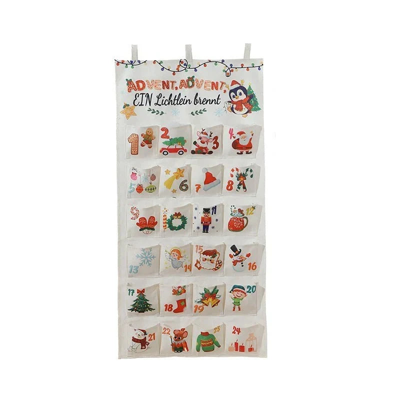 Adventskalender | Wiederverwendbarer Stoff | 24 Taschen