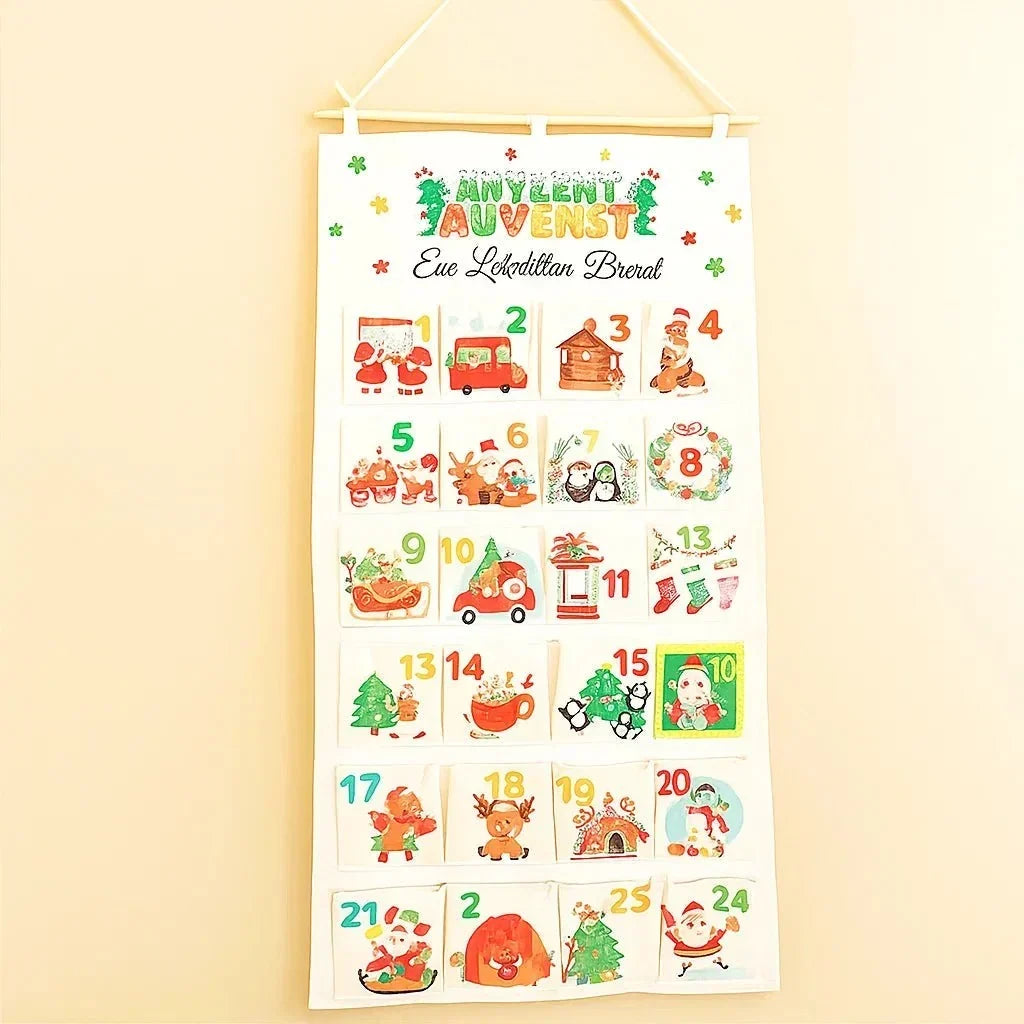 Stoff-Adventskalender | 24 Fächer | Wiederverwendbar