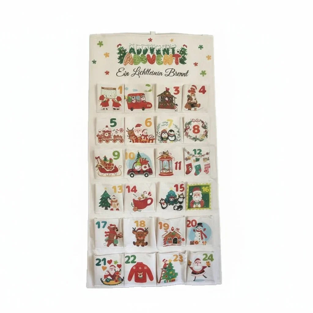 Stoff-Adventskalender | 24 Fächer | Wiederverwendbar