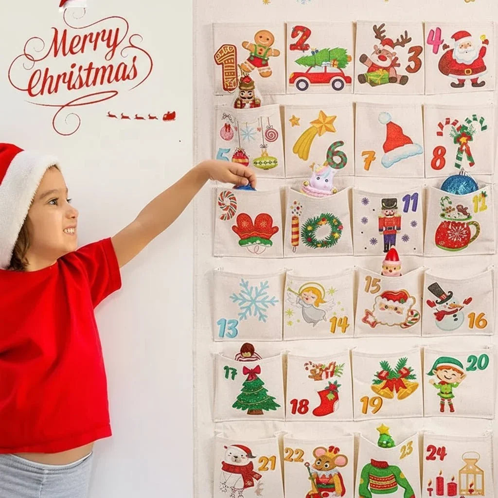 Stoff-Adventskalender | 24 Fächer | Wiederverwendbar