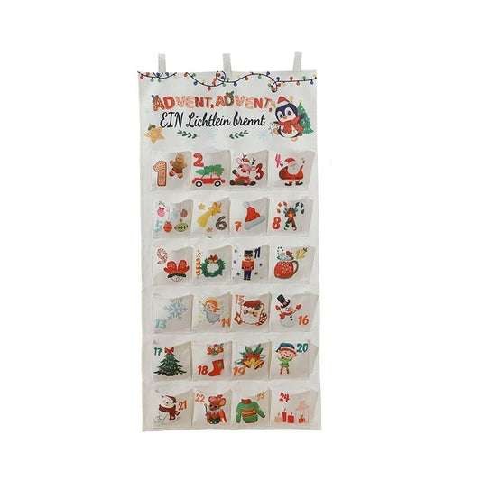 Stoff-Adventskalender | 24 Fächer | Wiederverwendbar