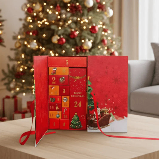 Adventskalender | Weihnachtsmann-Design | 24 Überraschungsfächer