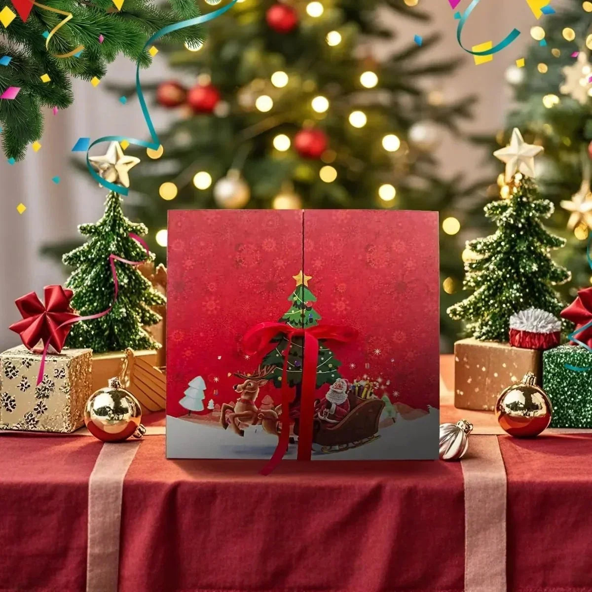 Adventskalender | Weihnachtsmann-Design | 24 Überraschungsfächer