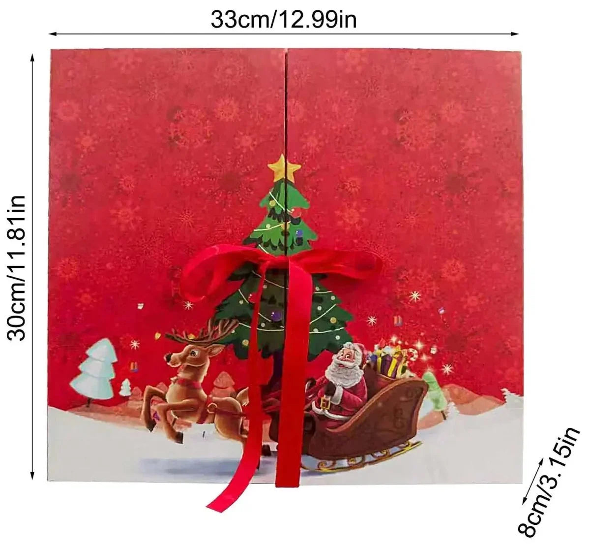 Adventskalender | Weihnachtsmann-Design | 24 Überraschungsfächer