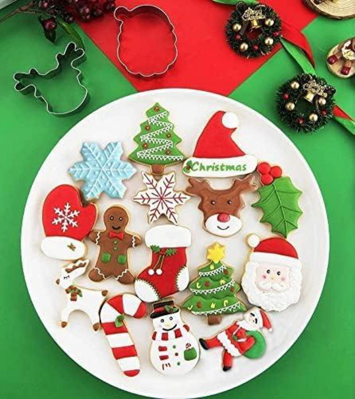 Weihnachts-Ausstechformen 6-teilig aus Edelstahl | Keksausstecher für Kinder mit festlichen Motiven, ca. 8 cm, spülmaschinenfest